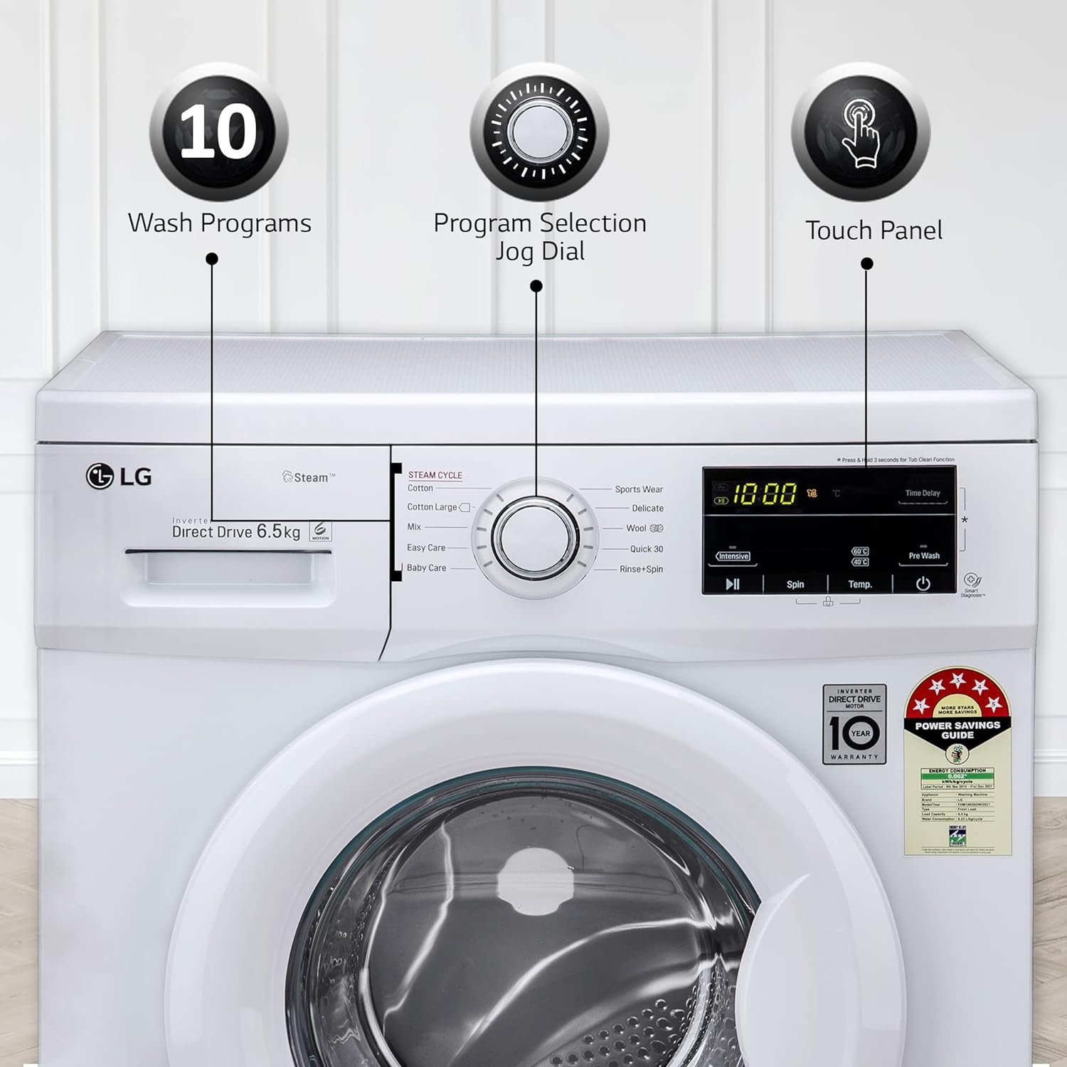 001 LG 6.5 Kg 5 Star Inverter Direct Drive Fully Automatic Front Load Washing Machine 03
