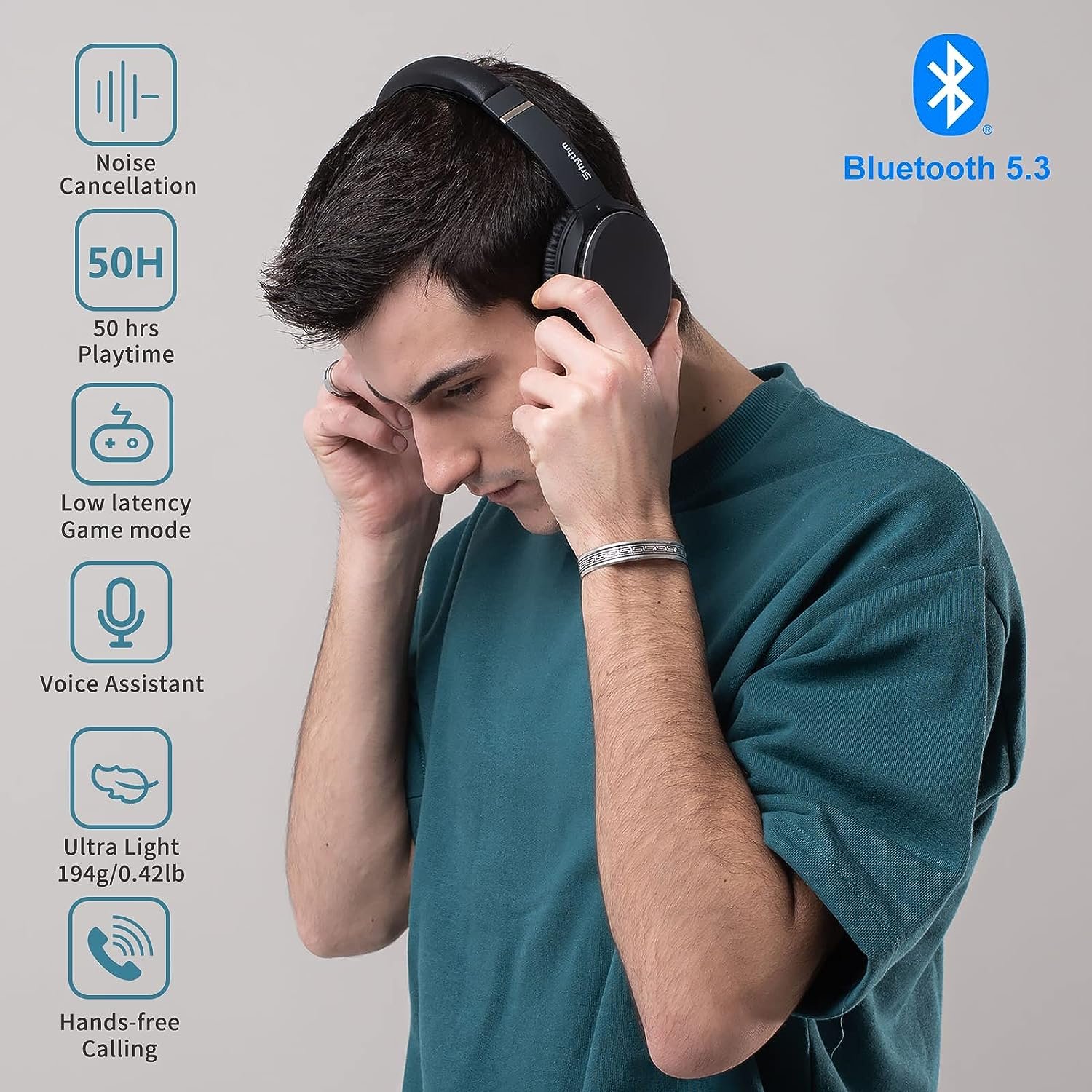005 Black Srhythm NC25 Wireless Headphones Bluetooth 03